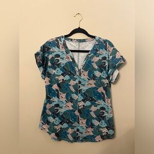 L.L. Bean Streamside T-Shirt Green Teal Women Size Small